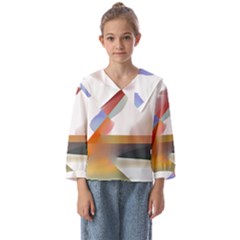 Abstract T- Shirt Pink Colorful Abstract Minimalism T- Shirt Kids  Sailor Shirt by maxcute