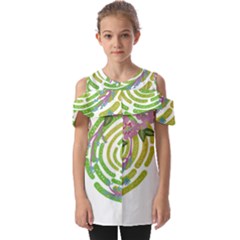 Abstract T- Shirt Tropical World T- Shirt Fold Over Open Sleeve Top by maxcute