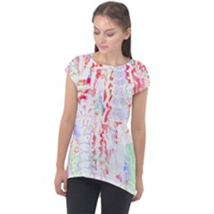 Abstractart T- Shirt Abstract Forest In Pink T- Shirt Cap Sleeve High Low Top by maxcute
