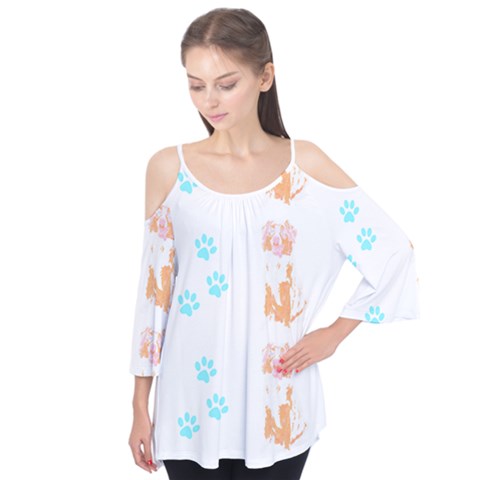 Australian Shepherd Dog Pattern T- Shirt Australian Shepherd Dog Cute Pattern T- Shirt (2) Flutter Tees by maxcute