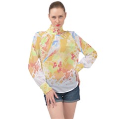 Bird Lover T- Shirtbird T- Shirt (17) High Neck Long Sleeve Chiffon Top by maxcute
