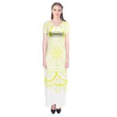 Blue And Yellow T- Shirtcircle Of Hope T- Shirt Short Sleeve Maxi Dress by maxcute
