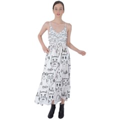 Cat Apparel T- Shirt Cute Cat Pattern For Cat Lovers T- Shirt Tie Back Maxi Dress by maxcute