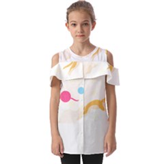 Cat Pattern T- Shirt Pattern Of Cats Playing With Toys T- Shirt Fold Over Open Sleeve Top by maxcute