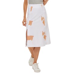 Corgi Dog T- Shirt Pembroke Welsh Corgi Dog Cute Pattern T- Shirt Midi Panel Skirt by maxcute