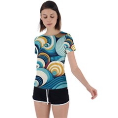 Waves Back Circle Cutout Sports Tee by fructosebat