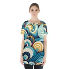 Waves Skirt Hem Sports Top by fructosebat