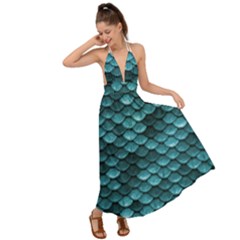 Teal Scales! Backless Maxi Beach Dress by fructosebat