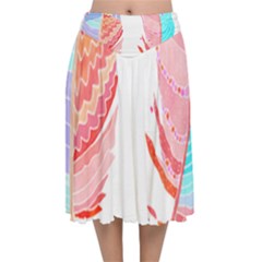 Feathers Design T- Shirtfeathers T- Shirt (2) Velvet Flared Midi Skirt by maxcute