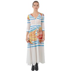 Fishing Lover T- Shirtfish T- Shirt (3) Button Up Boho Maxi Dress by maxcute