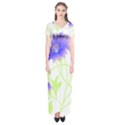Flowers Pattern T- Shirtflowers T- Shirt Short Sleeve Maxi Dress View1