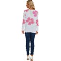 Hawaii T- Shirt Hawaii Florestalense Pattern T- Shirt Long Sleeve Crew Neck Pullover Top View4