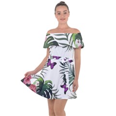 Hawaii T- Shirt Hawaii Lent Flowers Pattern T- Shirt Off Shoulder Velour Dress by maxcute