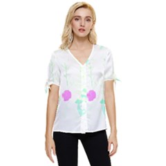 Hawaii T- Shirt Hawaii Ohana Fashion T- Shirt Bow Sleeve Button Up Top by maxcute