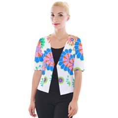 Hippie T- Shirt Psychedelic Floral Power Pattern T- Shirt Cropped Button Cardigan by maxcute