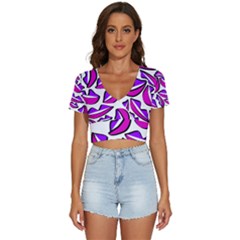 Lips 7 V-neck Crop Top by Mazipoodles