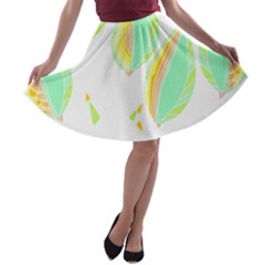 Leaves Design T- Shirtleaves T- Shirt (3) A-line Skater Skirt by maxcute