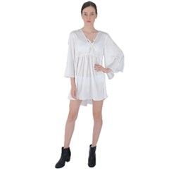 Mandala Art T- Shirt M A N D A L A M A G I C C I R C L E 042 T- Shirt V-neck Flare Sleeve Mini Dress by maxcute