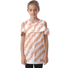 Orange Sparkle Glitter Art Lines T- Shirt Orange Sparkle Glitter Lines Art T- Shirt Fold Over Open Sleeve Top by maxcute