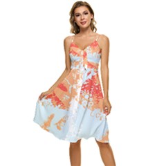 Painting T- Shirt Painting T- Shirt Sleeveless Tie Front Chiffon Dress by maxcute