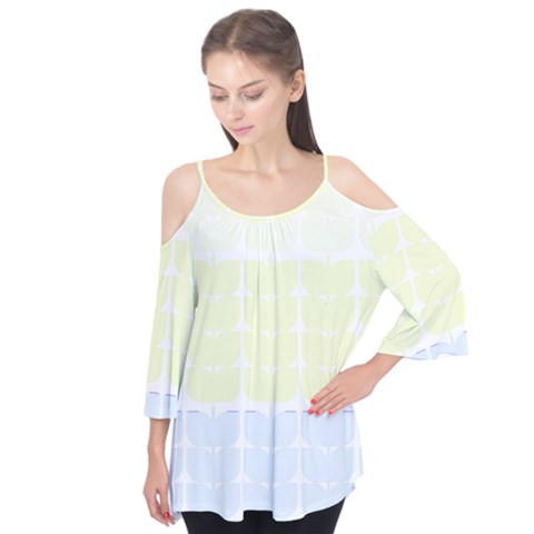 Pattern T- Shirt Abstract Geometric Repeat Leaf Pattern T- Shirt Flutter Tees by maxcute