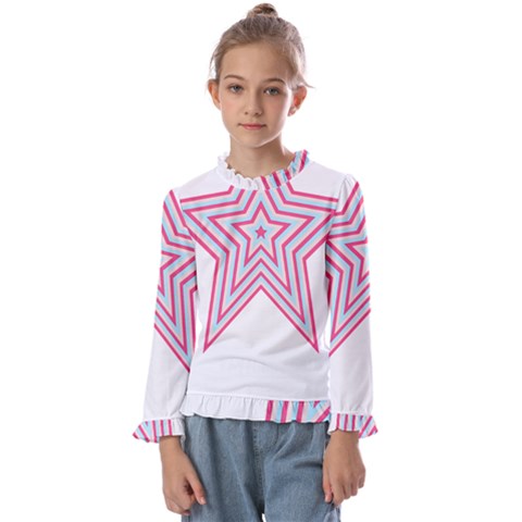 Pop Art T- Shirt Retro Star Kids  Frill Detail Tee by maxcute