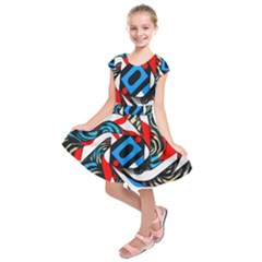 Abstract Background Pattern Kids  Short Sleeve Dress by Jancukart