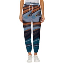 Background Pattern Design Abstract Cropped Drawstring Pants by Jancukart
