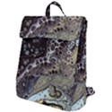 Black Marble Abstract Pattern Texture Flap Top Backpack View1