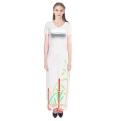 Stork Design T- Shirtstork T- Shirt (2) Short Sleeve Maxi Dress by maxcute
