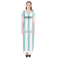 Stripes T- Shirt Pastel Stripes, Twirls And Swirls T- Shirt Short Sleeve Maxi Dress by maxcute