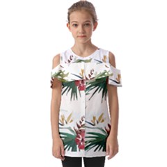 Tropical T- Shirt Tropical Charming Hissing T- Shirt Fold Over Open Sleeve Top by maxcute