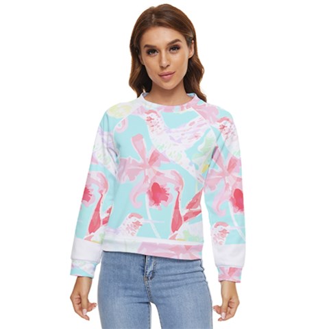 Tropical T- Shirt Tropical Fascinating Unfold T- Shirt Women s Long Sleeve Raglan Tee by maxcute
