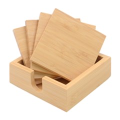 Orange Leaves Colorful Transparent Texture Of Natural Background Bamboo Coaster Set by Jancukart