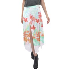 Tropical T- Shirt Tropical Garden Pluriflor T- Shirt Velour Split Maxi Skirt by maxcute