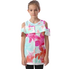 Tropical T- Shirt Tropical Gorgeous Floristic T- Shirt Fold Over Open Sleeve Top by maxcute