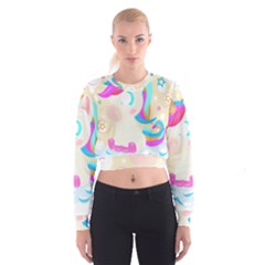 Unicorn Lover T- Shirt Cartoon Little Unicorn  T- Shirt Cropped Sweatshirt by maxcute