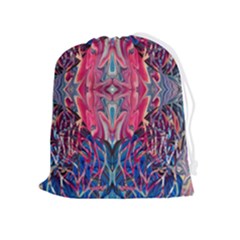 Abstract Arabesque Drawstring Pouch (xl) by kaleidomarblingart