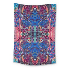 Cobalt Arabesque Large Tapestry by kaleidomarblingart