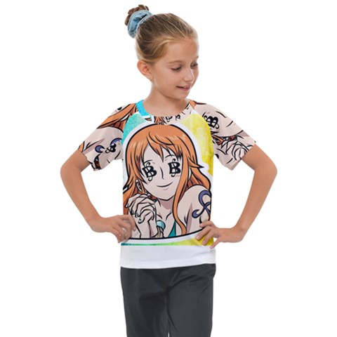 Nami Lovers Money Kids  Mesh Piece Tee by designmarketalsprey31