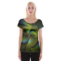 Digitalart  Waves Cap Sleeve Top by Sparkle