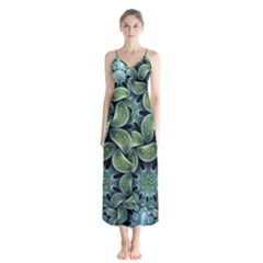 Digitalartflower Button Up Chiffon Maxi Dress by Sparkle