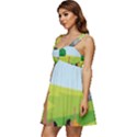Mother And Daughter Yoga Art Celebrating Motherhood And Bond Between Mom And Daughter. Ruffle Strap Babydoll Chiffon Dress View2