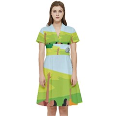 Large Short Sleeve Waist Detail Dress by SymmekaDesign