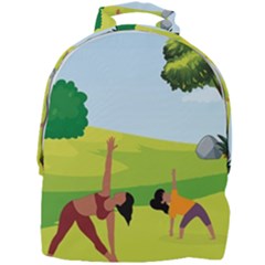 Mother And Daughter Yoga Art Celebrating Motherhood And Bond Between Mom And Daughter  Mini Full Print Backpack by SymmekaDesign