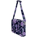 Elegant purple pink peonies in dark blue background Cross Body Office Bag View1