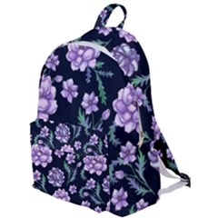 Elegant Purple Pink Peonies In Dark Blue Background The Plain Backpack by augustinet