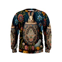 Easter Bunny Rabbit Flowers Easter Happy Easter Kids  Sweatshirt by Jancukart