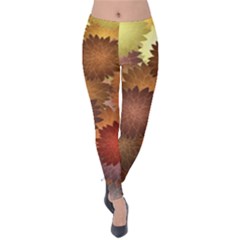 Flower Flora Decoration Pattern Drawing Floral Velvet Leggings by Jancukart