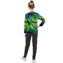 Fractal Art Pattern Abstract Fantasy Digital Kids  Long Mesh Tee View2